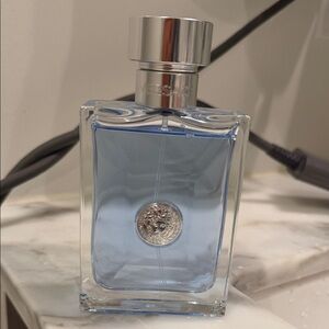 Versace Silver and Blue Fragrance Bottle